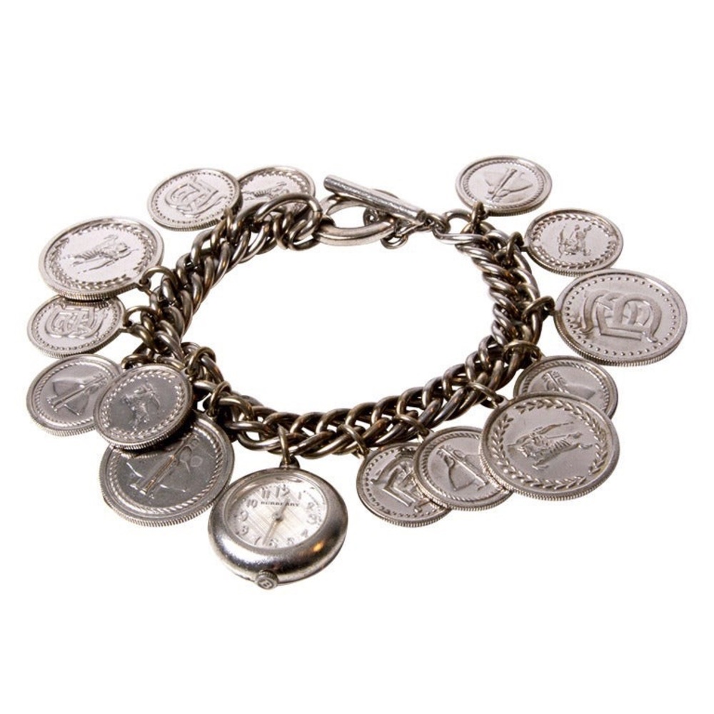 Burberry sterling silver coin watch